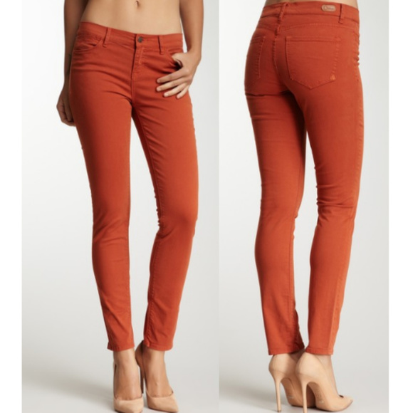 Dittos Pants - [Dittos] Dawn Mid Rise Burnt Orange Skinny Jeans